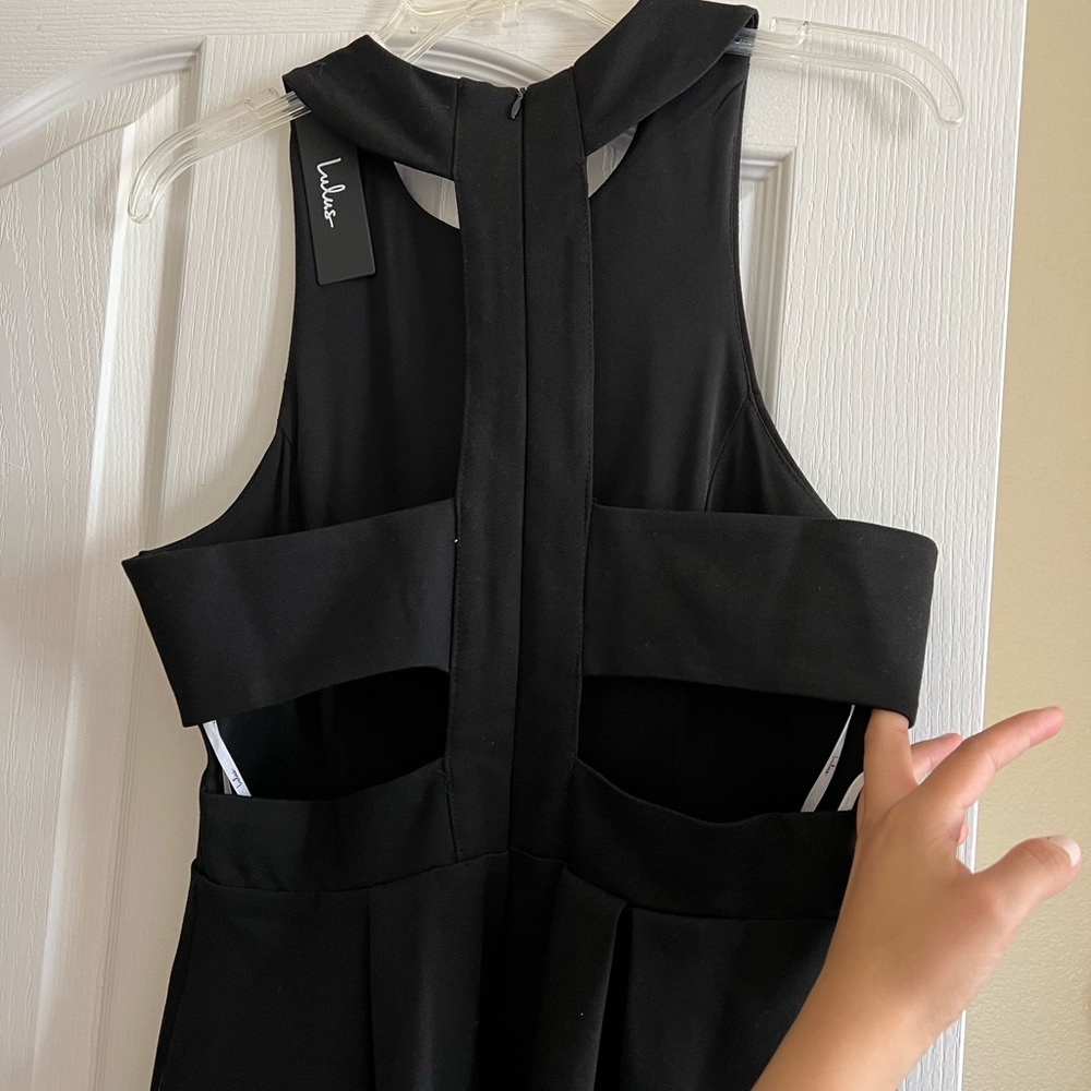 Lulus Black Cutout Skater Dress